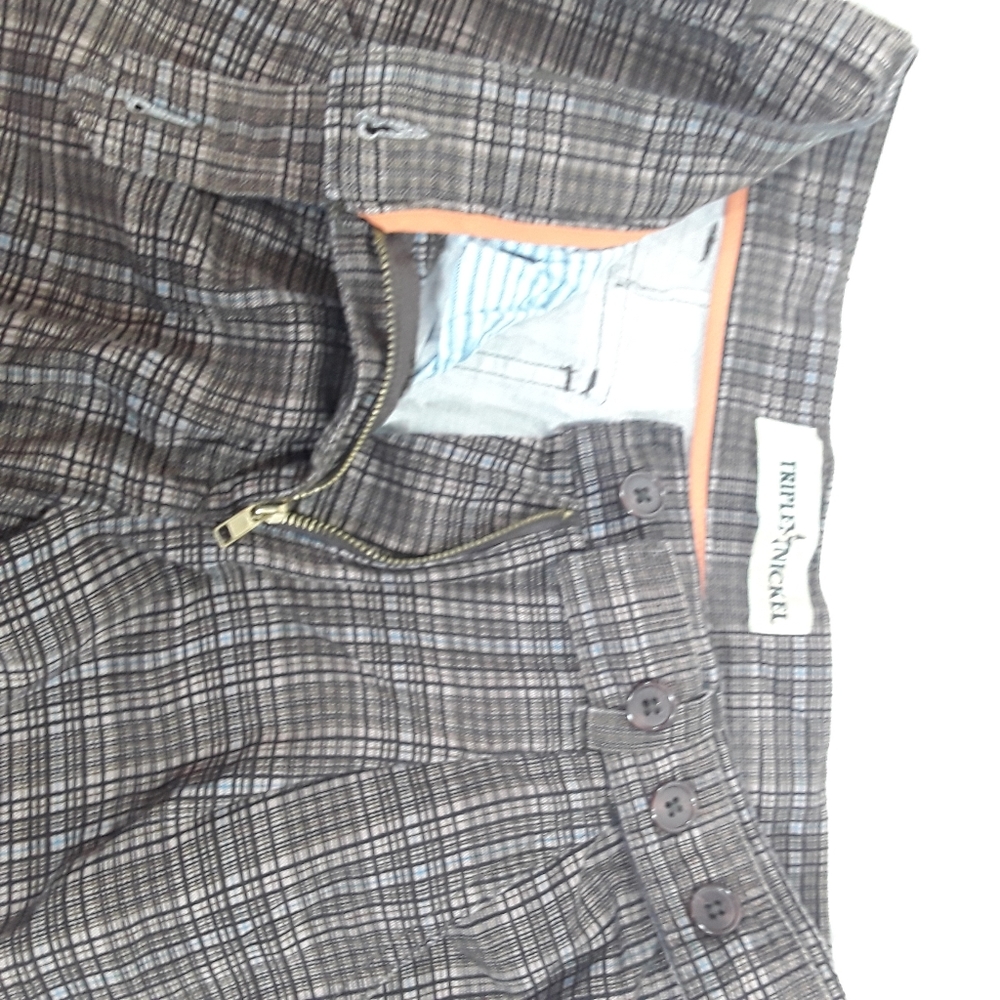 Triple Nickel plaid gray / black trouser shorts Size Small - Picture 7 of 8